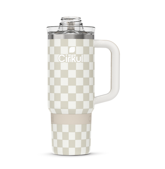 Limited Edition: 30oz. Taupe Tartan Travel StrawSip™  Tumbler